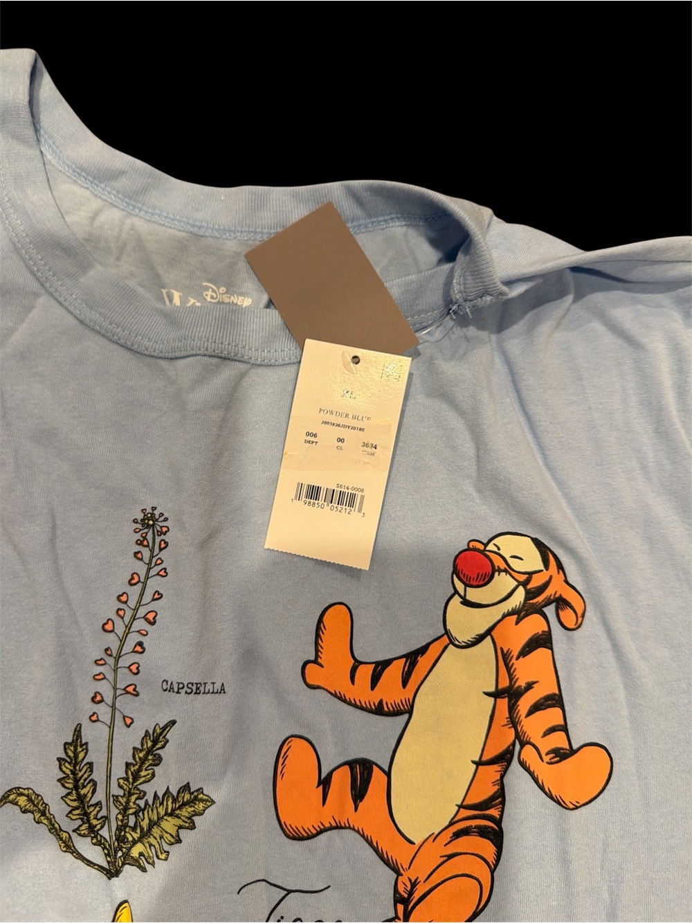 Disney Light Blue Winnie the Pooh Floral Character Tee - Picture 2 of 3